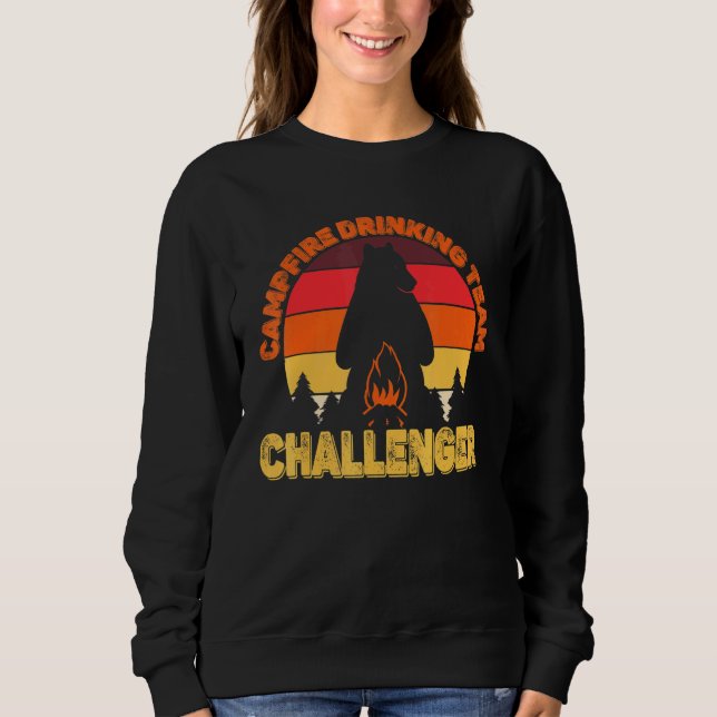 Camiseta Acampadores Fogueira Equipe Desafiadora de Bebidas (Frente)
