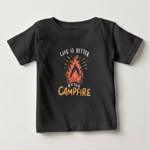Camiseta Acampamento - A Vida É Melhor Ao Redor Da Fogueira