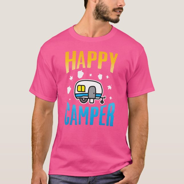 Camiseta Acampamento Acampamento Feliz Aventureiro Acampame (Frente)