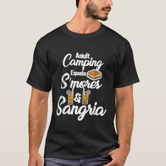 Camiseta Acampamento Adulto Igual a Smores Sangria Engraçad (Frente)