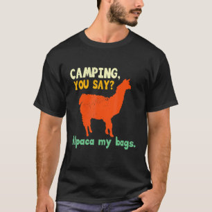 Camiseta Acampamento  Alpaca Llama Piada Humor Ao Ar Livre 