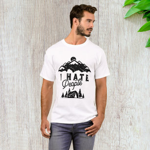 Camiseta Acampamento antissocial engraçado Odeio Pessoas