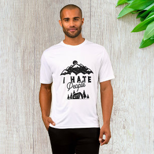 Camiseta Acampamento antissocial engraçado Odeio Pessoas