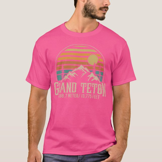 Camiseta Acampamento ao ar livre Wyoming no Grande Teto das (Frente)