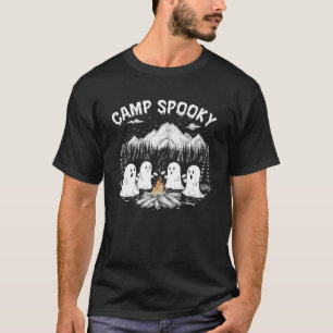 Camiseta Acampamento Assustador Verão do Dia das Bruxas Cut