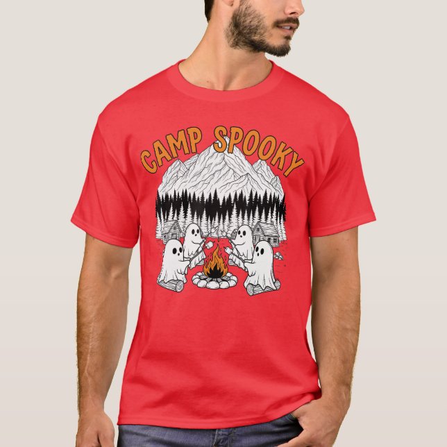 Camiseta Acampamento Assustador Vibes Summerween Fantasma F (Frente)