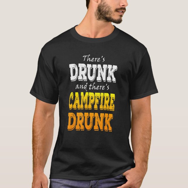 Camiseta Acampamento Bebado Camp Bebendo Camp Humor Jo (Frente)