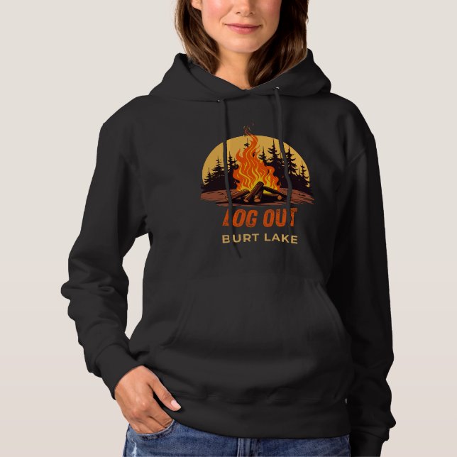 Camiseta Acampamento Burt Lake Michigan (Frente)
