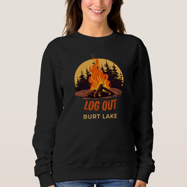 Camiseta Acampamento Burt Lake Michigan (Frente)