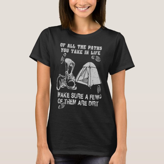 Camiseta Acampamento - caminhada - uísque (Frente)