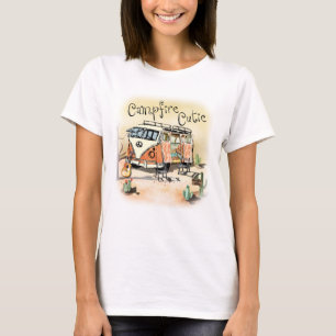 Camiseta Acampamento Campfire Cutie Vintage