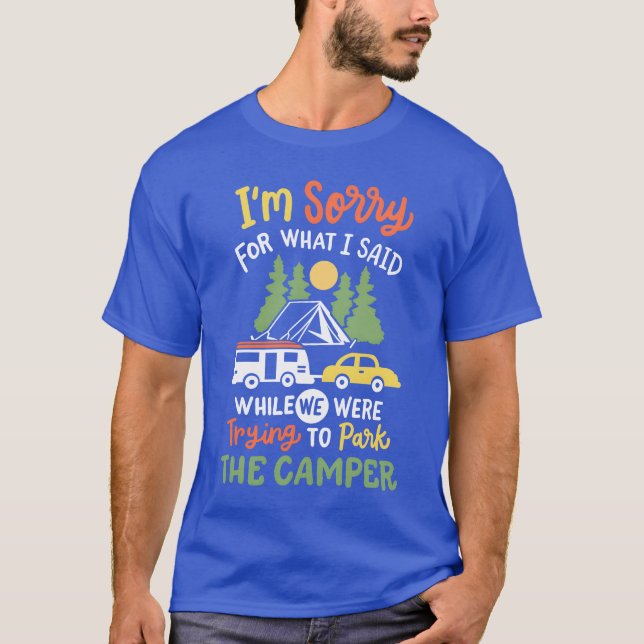 Camiseta Acampamento Camping Caravana família (Frente)