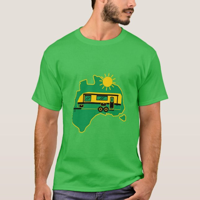 Camiseta Acampamento Caravan australiano (Frente)