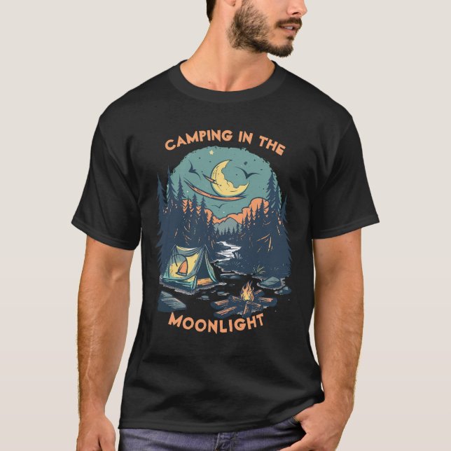 Camiseta Acampamento Clássico ao Luar (Frente)