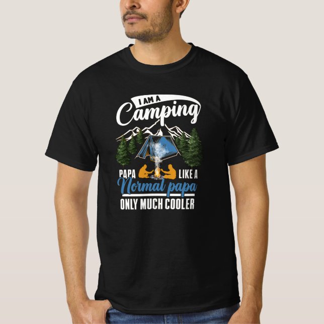 Camiseta Acampamento com fogueira com o papai (Frente)
