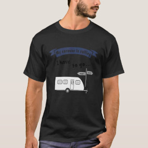 Camiseta Acampamento com trailer dizendo que minha caravana