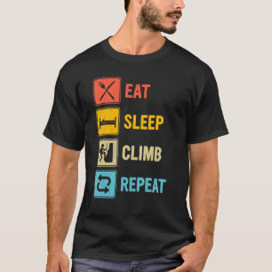Camiseta Acampamento Comendo Subida do Sono Repetir Verão C