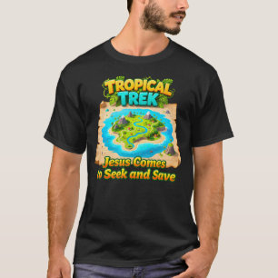 Camiseta Acampamento Cristão de Verão Tropical Trek Vbs