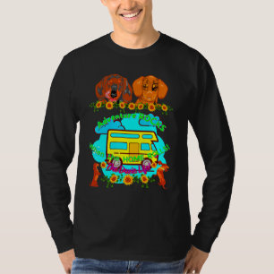 Camiseta Acampamento de Aventura de Cachorro Engraçado de P