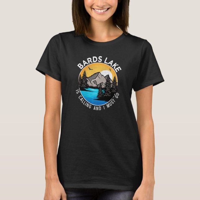 Camiseta Acampamento de barco de pesca Lago Bards Lakeview (Frente)
