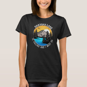 Camiseta Acampamento de barco de pesca Lago Shavers Lakevie