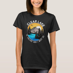 Camiseta Acampamento de barco de pesca Lago Vista Clear Lak