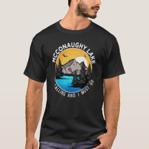 Camiseta Acampamento de barco de pesca Vista do lago Mcco