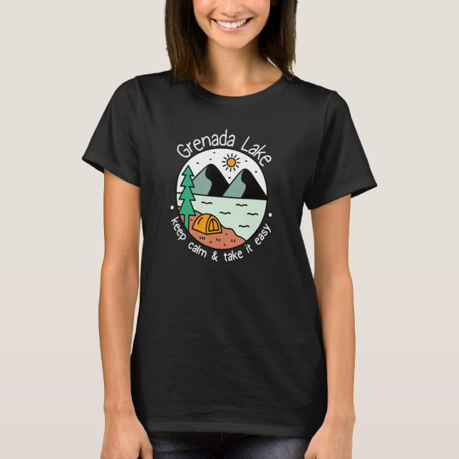 Camiseta Acampamento de Barcos de pesca, fácil Grenada Lak (Frente)