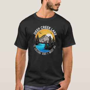 Camiseta Acampamento de Barcos de Pesca Lago Deep Creek Lak