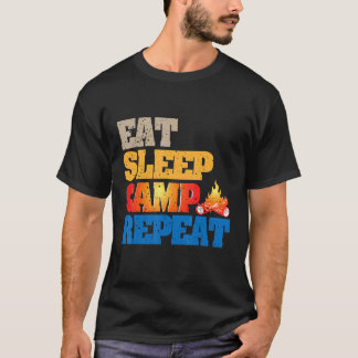 Camiseta Acampamento de Bootcamp de Comer Feliz Repetidamen