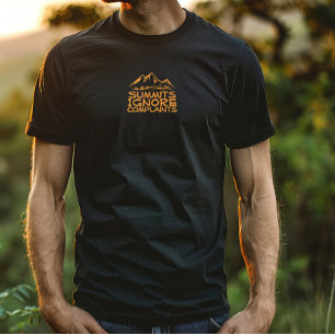 Camiseta Acampamento de caminhada humor laranja preto