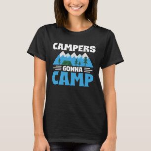 Camiseta Acampamento de Campos Engraçados Acampando Campo F