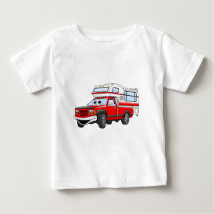 Camiseta Acampamento de Cartoon Vermelho