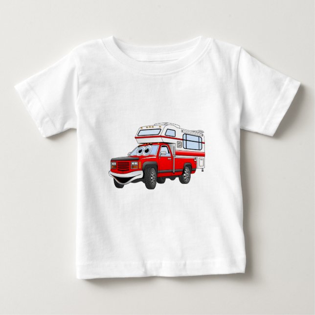 Camiseta Acampamento de Cartoon Vermelho (Frente)