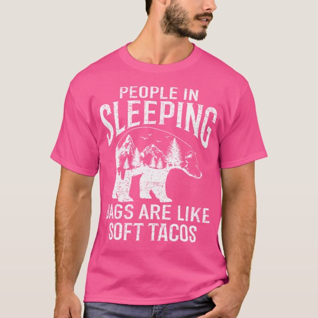 Camiseta Acampamento de Dormência de Taco Suave com Urso Gr (Frente)