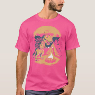 Camiseta Acampamento De Escoamento Dinossauro Para Crianças