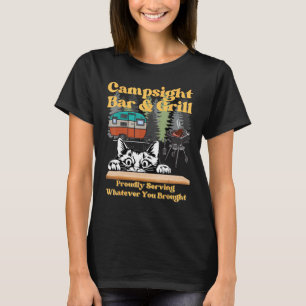 Camiseta Acampamento de Gato Churrasco engraçado sarcástico