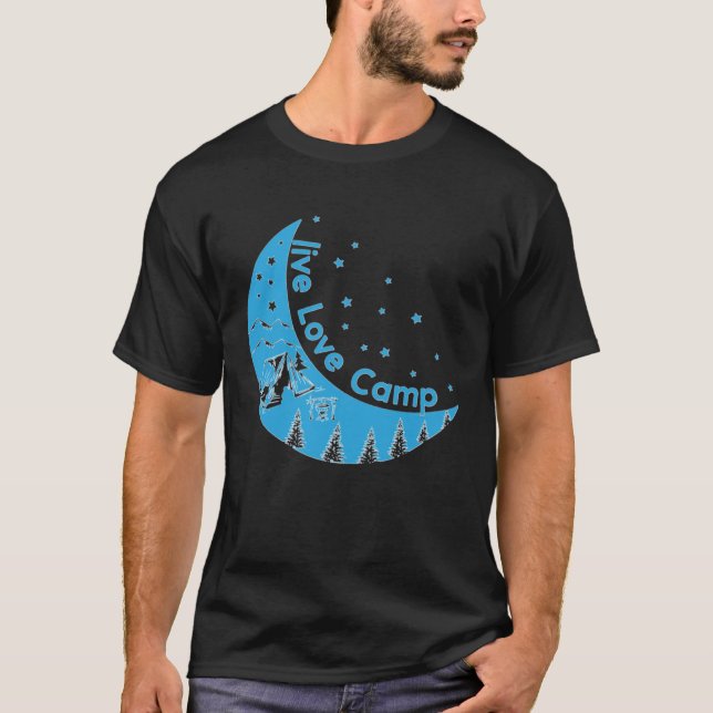 Camiseta Acampamento de Lua Azul ao Vivo Camp para Campos (Frente)