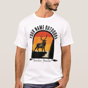 Camiseta Acampamento de Natureza Selvagem de Veados ao Exte