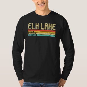 Camiseta Acampamento de Pesca Funny do Lago Elk Michigan Re