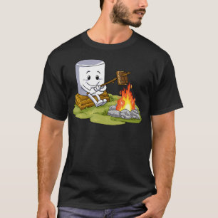 Camiseta Acampamento de Presente S'Mores Marshmallow