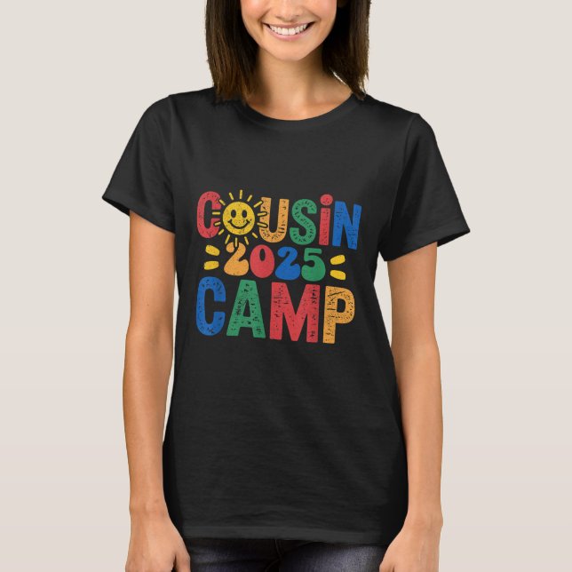 Camiseta Acampamento de Primos 2025 Acampamento Fogueira Fé (Frente)