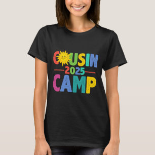 Camiseta Acampamento de Primos 2025 Férias de Família Verão