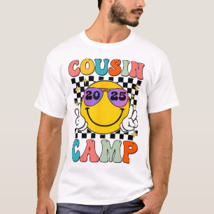 Camiseta Acampamento de Primos 2025 Férias de Família Verão