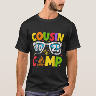 Camiseta Acampamento de Primos 2025 Férias de Família Verão