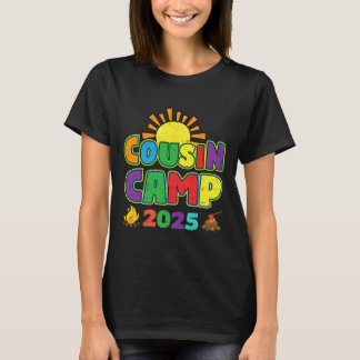Camiseta Acampamento de Primos 2025 Férias de Família Verão