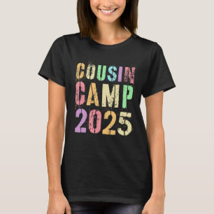 Camiseta Acampamento de Primos 2025 Férias de Família Verão
