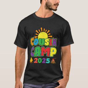 Camiseta Acampamento de Primos 2025 Férias em Família Verão