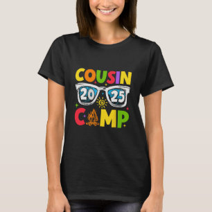 Camiseta Acampamento de Primos 2025 Férias em Família Verão