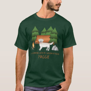 Camiseta Acampamento De Retriever De Ouro Inglês Em Uma Flo